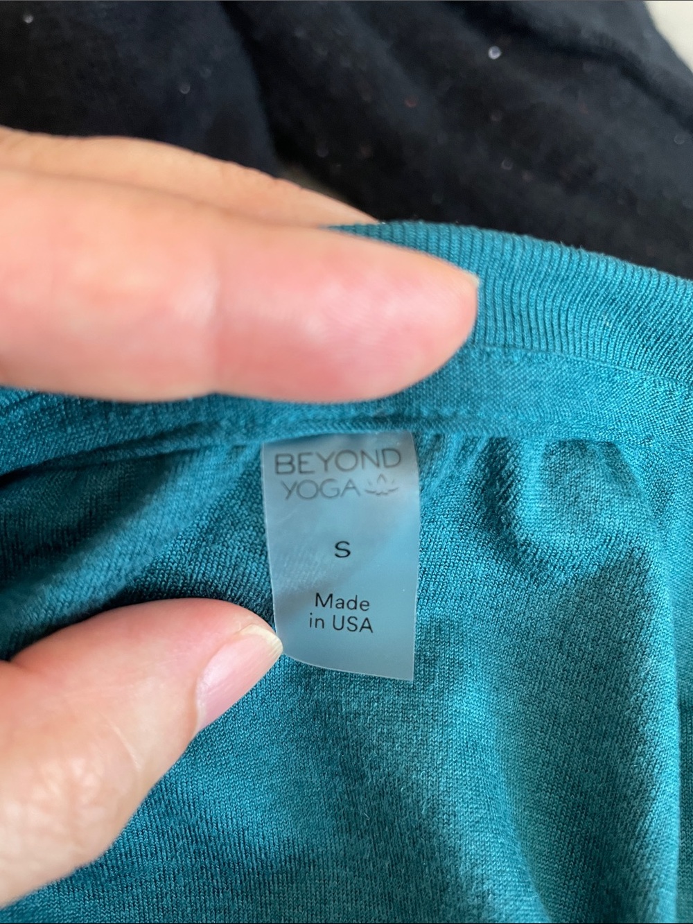 Beyond Yoga Long Sleeve Scoop Neck Top - Teal Green - Picture 3 of 3